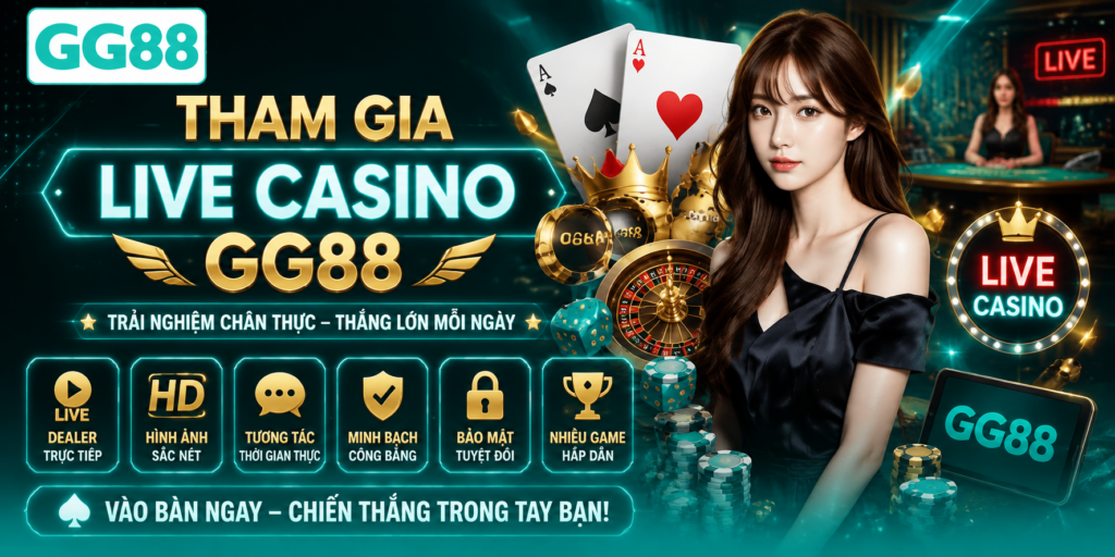 Live Casino GG88 – Trải Nghiệm Casino Trực Tuyến Chân Thực, Sống Động 4 Tham gia live casino GG88